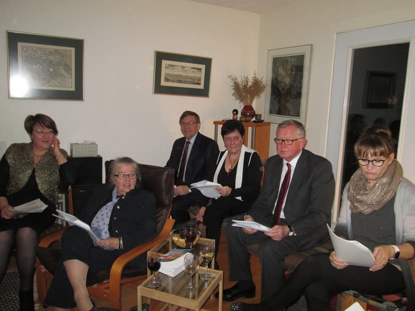 Traditional Christmas carol evening hosted by the Zaborowski family